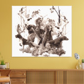 Jachthonden, Pistolen, Jachtseizoen T-Shirt Thro Canvas Afdruk (Insitu (Woonkamer))