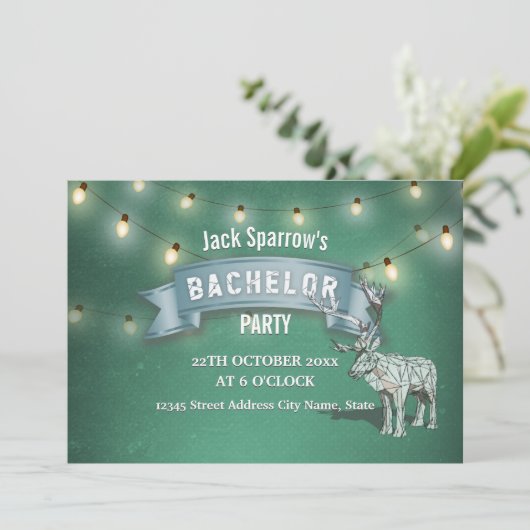 Jachthoorn Jacht Bachelor Feest Verlichtingslint Kaart (Staand voorkant)