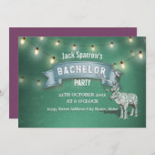 Jachthoorn Jacht Bachelor Feest Verlichtingslint Kaart (Voorkant / Achterkant)