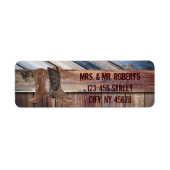 jachthout Cowboy Boots Western land Weddenschap Etiket (Voorkant)