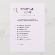 Jachtkaart voor Halloween 's Avonds Editable