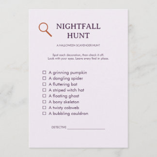 Jachtkaart voor Halloween 's Avonds Editable Kaart
