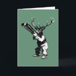 jachtkaart voor herten feestdagen kaart<br><div class="desc">herten jagen geschenken. Een herenjager met een grappige draai.</div>