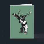 jachtkaart voor herten feestdagen kaart<br><div class="desc">herten jagen geschenken. Een herenjager met een grappige draai.</div>