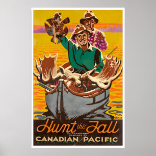 Jachtkunst Canada Reisposter Elandjager Poster