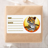 Jachtluipaard Afrikaanse Katachtige Wilde Dier Vie Etiket (Insitu)