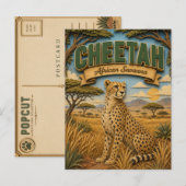 Jachtluipaard Afrikaanse Savanne POPCUT Briefkaart (Voorkant / Achterkant)