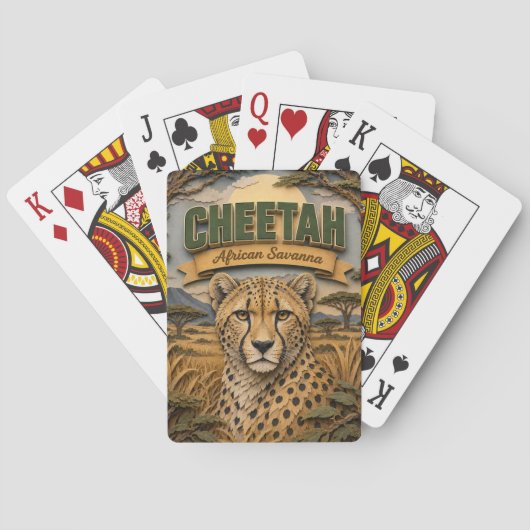 Jachtluipaard Afrikaanse Savanne POPCUT Pokerkaarten (Achterkant)