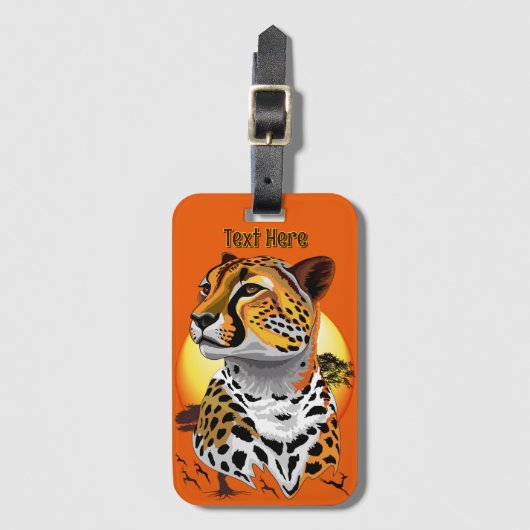 jachtluipaard bagagelabel (Voorkant (verticaal))