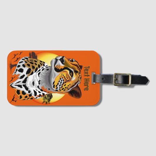 jachtluipaard bagagelabel (Voorkant (horizontaal))