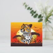 jachtluipaard briefkaart (Staand voorkant)