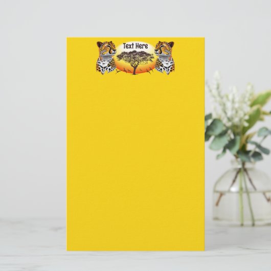 jachtluipaard briefpapier (Staand voorkant)