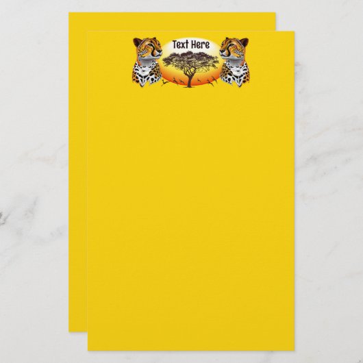 jachtluipaard briefpapier (Voorkant / Achterkant)