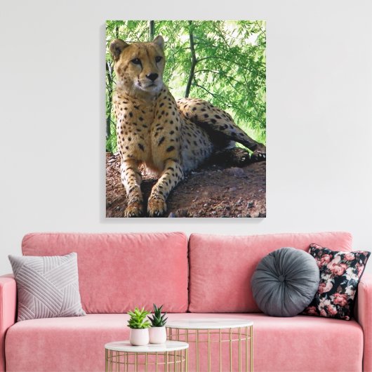 jachtluipaard canvas afdruk (Insitu (Woonkamer))