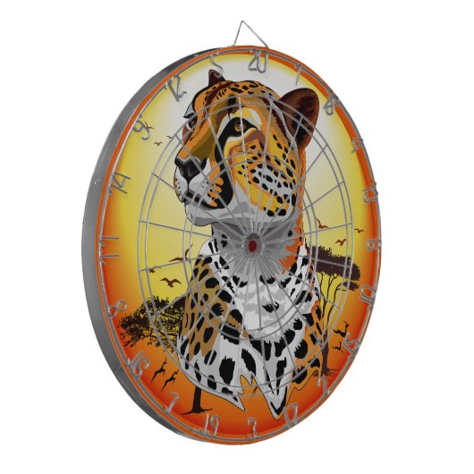 jachtluipaard dartbord (Voorkant Links)