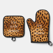 Jachtluipaard Dierenbont Ovenwant & Pannenlap Set (Voorkant)