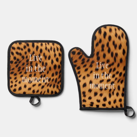 Jachtluipaard Dierenvacht Ovenwant & Pannenlap Set (Voorkant)