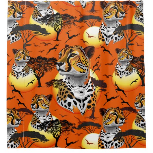 jachtluipaard douchegordijn (Voorkant)