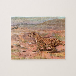 Jachtluipaard en Antilopen door Swan, Oud Wild Die Legpuzzel