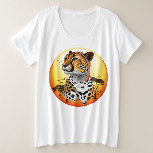 jachtluipaard grote maat t-shirt (Design voorkant)