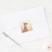 Jachtluipaard in de wind van de natuur vierkante sticker (Envelop)