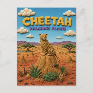 Jachtluipaard Kalahari Vlaktes Moderne KlayKoo Briefkaart