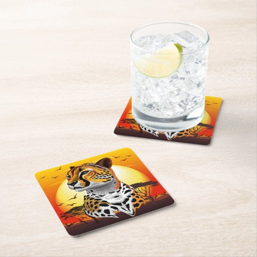 jachtluipaard kartonnen onderzetters (Insitu)