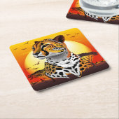 jachtluipaard kartonnen onderzetters (Schuin)