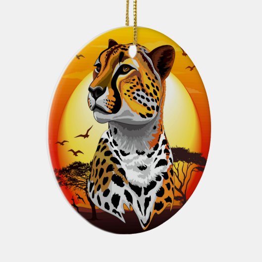 jachtluipaard keramisch ornament (Rechts)