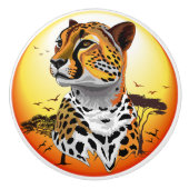 jachtluipaard keramische knop (Voorkant)