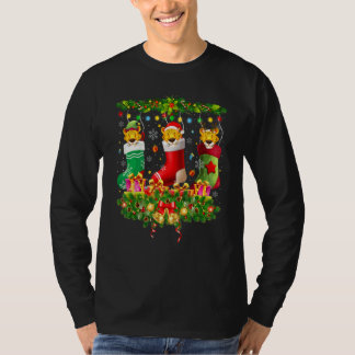 Jachtluipaard Kerstsokken X Mas Lichtjes Pyjama Ma T-shirt