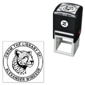 Jachtluipaard Kop #1 Bibliotheek Boek Naam Zelfinktende Stempel (In situ)