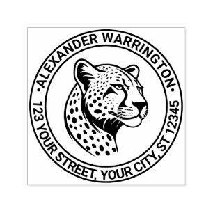 Jachtluipaard Kop #1 Naam Retouradres Zelfinktende Stempel