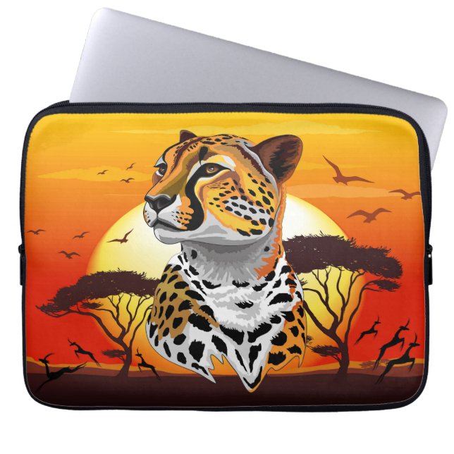 jachtluipaard laptop sleeve (Voorkant)
