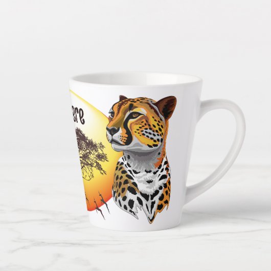 jachtluipaard latte mok (Rechts)