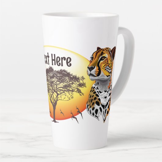 jachtluipaard latte mok (Rechterhoek)