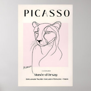 Jachtluipaard lijnkunst afdruk, Picasso poster, Mi Poster