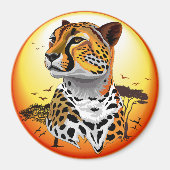 jachtluipaard magneet (Voorkant)