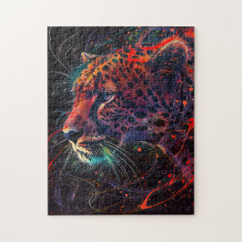 Jachtluipaard met Roodachtige Lichtsporen Legpuzzel