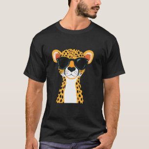 Jachtluipaard Met Zonnebril Koele Kattenstijl T-shirt