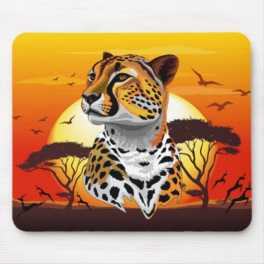 jachtluipaard muismat (Voorkant)