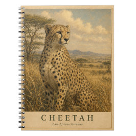 Jachtluipaard Oost-Afrikaanse savanne VINTAGE Notitieboek