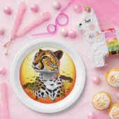 jachtluipaard papieren bordje (Feest)