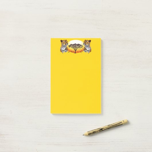 jachtluipaard post-it® notes (Op bureau)