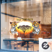 jachtluipaard raamsticker (Cafe Raam)
