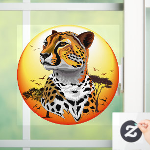 jachtluipaard raamsticker