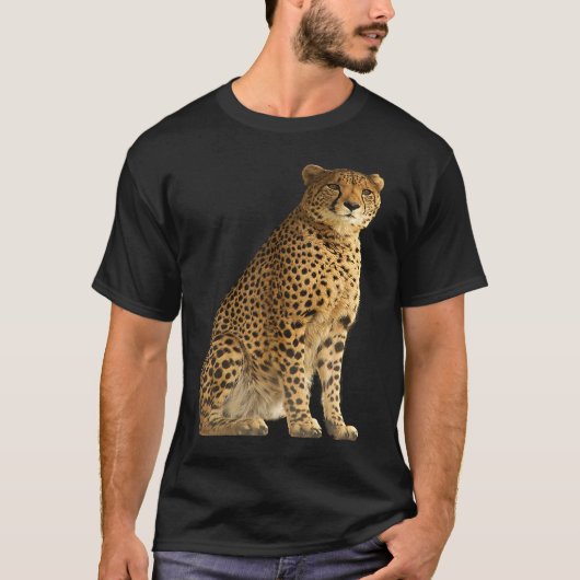 Jachtluipaard Roofdier Kat Afrika Kat Wilde Illust T-shirt (Voorkant)