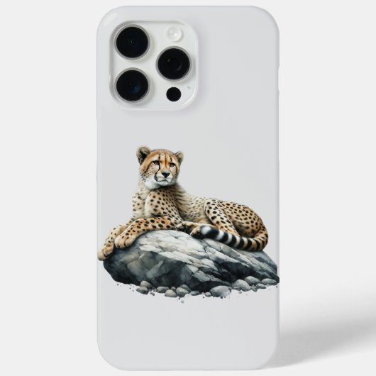 Jachtluipaard rustend op een rots Case-Mate iPhone case (Achterkant)