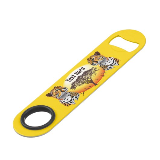 jachtluipaard speed flessenopener (Voorkant Gekanteld)