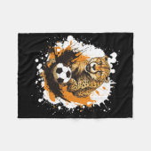 Jachtluipaard speelt voetbal grappig dier fleece deken (Voorkant (Horizontaal))